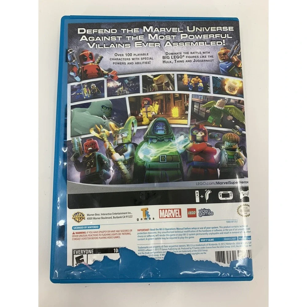 LEGO Marvel Super Heroes Nintendo Wii U 2013 Disc and Case - Tested